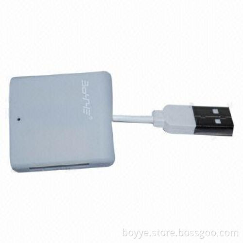 USB2.0 Mini Memory Card Reader with Three Ports, Portable, Cute Appearance